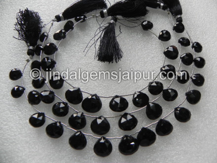 Black Onyx Faceted Heart Shape Beads